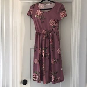 Purple jersey knit dress. Size medium